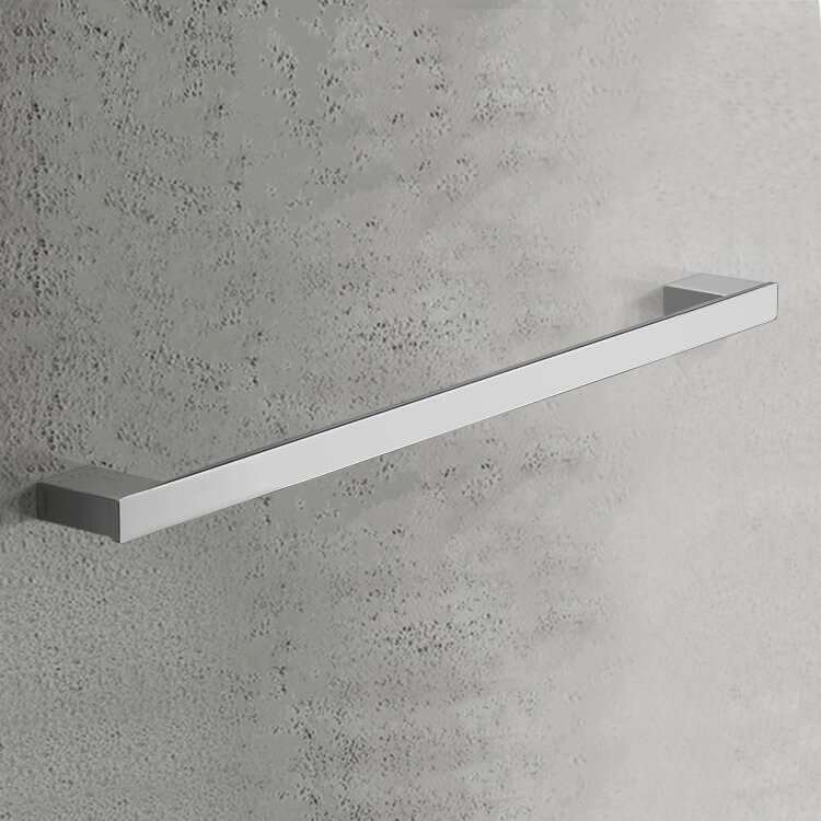 Towel Bar, Gedy 5421-60-13, Square 24 Inch Towel Bar In Polished Chrome